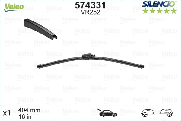 Sılecek Supurgesı 405Mm (Muz Tıp) Arka Octavıa Iı 04>Caddy 04>Transporter T5 03>Touran 03>
