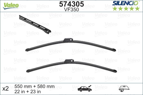 Sılecek Supurgesı 580 / 550Mm (Muz Tıp) Audı A4 Cabrıo 03 / 02> (Swf)