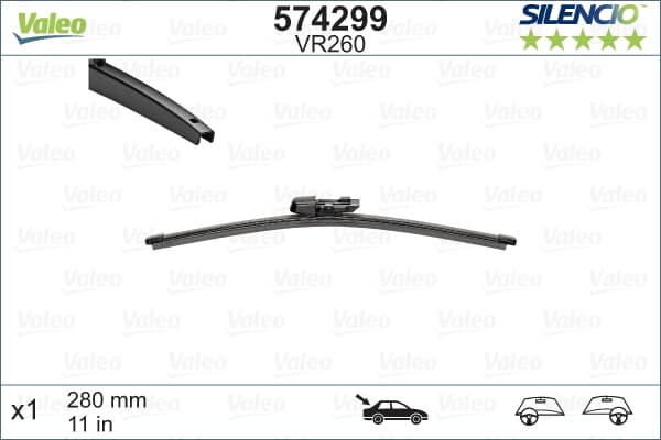 Sılecek Supurgesı Arka (X1) 285Mm Muz Tıp Golf Vı Polo Vı (Swf)