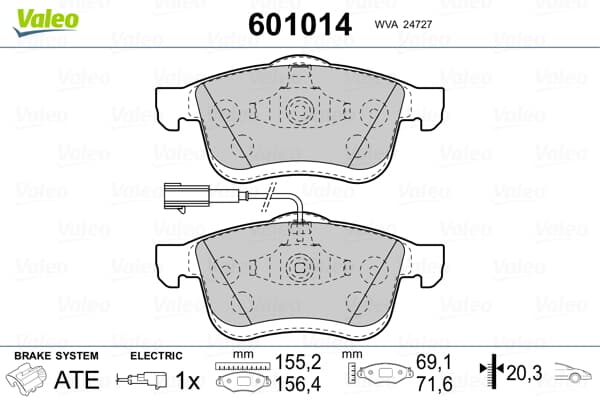 FREN BALATASI ON (156.4 MM) FIAT DOBLO 09- PUNTO EVO 10- DELTA III 08-