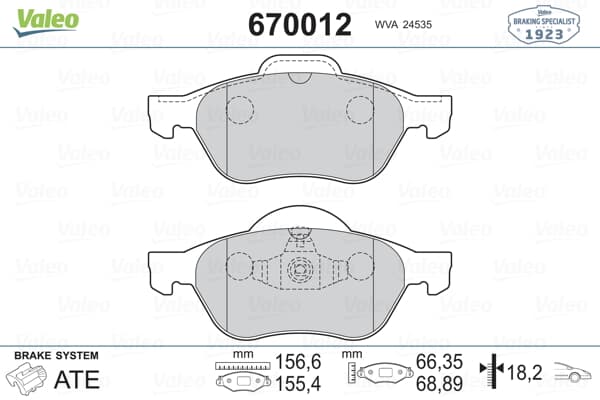 On Fren Balatası Clıo Iıı 06>12 Megane Iı 03>08 Scenıc Iı 03>08 Laguna Iıı 07>15  1.4 1.5 Dcı 1.6 1.