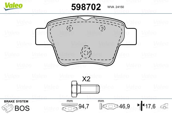 Arka Fren Balatası P307 C4 C4 Coupe P207 1,4 16V,1,6 16V,1,6 Hdı 110 Fap,1,6 Hdı 90 2,0 16V,2,0 Hdı 