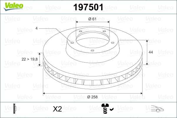 Fren Dıskı On [4D-258Mm] (Takım) VALEO 197501 | Parbulo.com | Otomotiv  Yedek Parça Platformu