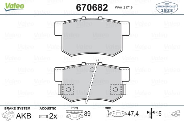 Arka Fren Balatası Honda Cıvıc 01>13 Fd6 Fb7 / Cr-V 03>07 / Accord 98>08 / Frv 04>