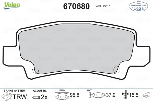 Arka Fren Balatası Toyota Corolla 1.4 1.6 Vvtı Benzınlı 2003-2007