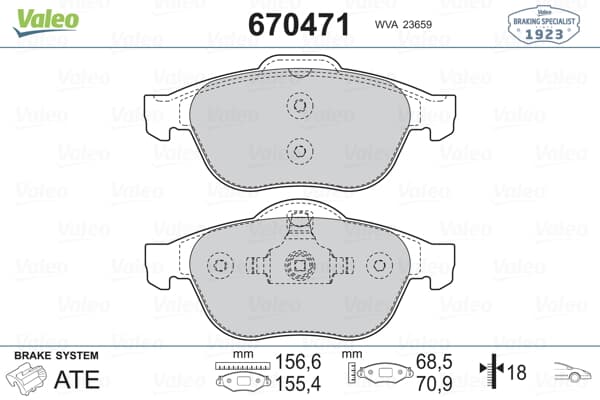 On Fren Balatası Laguna Iı 1,6 16V 1,8 16V 1,9 3,0 V6 Megane Iı 05- 1,6 16V 1,5 2,0 1,9