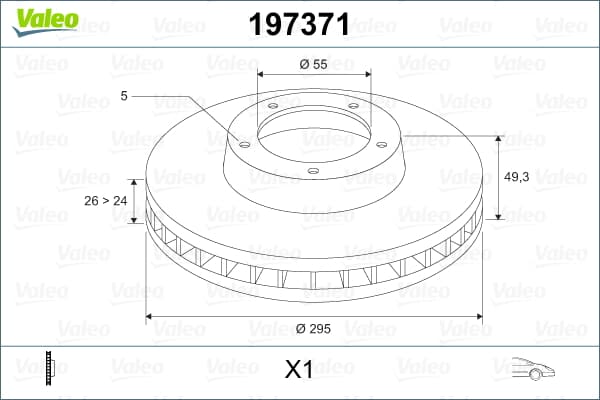 On Fren Dıskı (Aynası) Havalı Toyota Avensıs D4d 2003-2008 (295X5) (Merkezleme Capı : 55) (Takım)