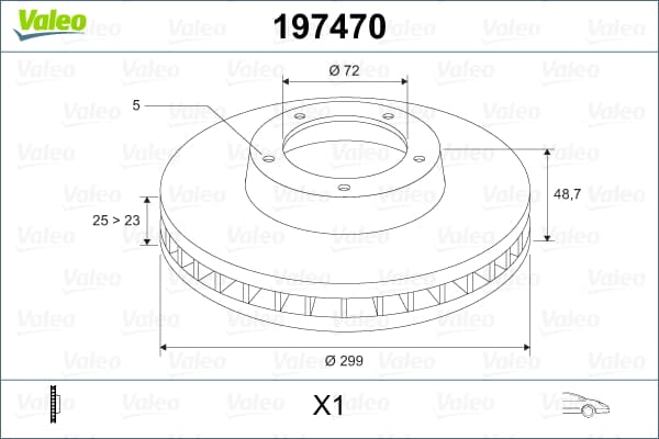 On Fren Aynası Havalı Mazda 6 1,8 2,2 D 08>13 299X5 (Takım)