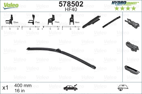 Sılecek Supurgesı On Muz Tıp 400Mm Hf40 (Hydroconnect Coklu Baglantı) / (X1)