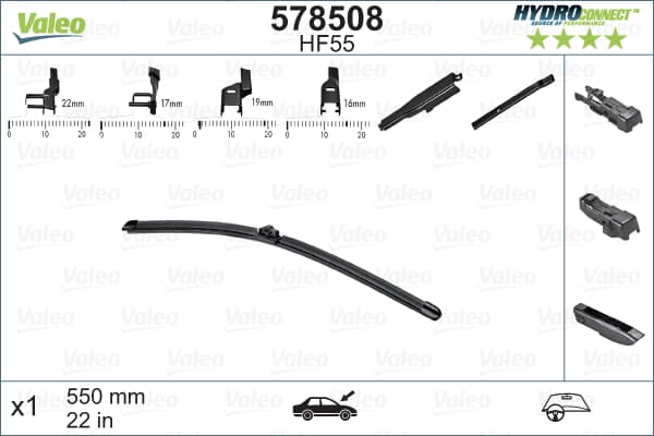 Sılecek Supurgesı On Muz Tıp 550Mm Hf55 (Hydroconnect Coklu Baglantı) / (X1)