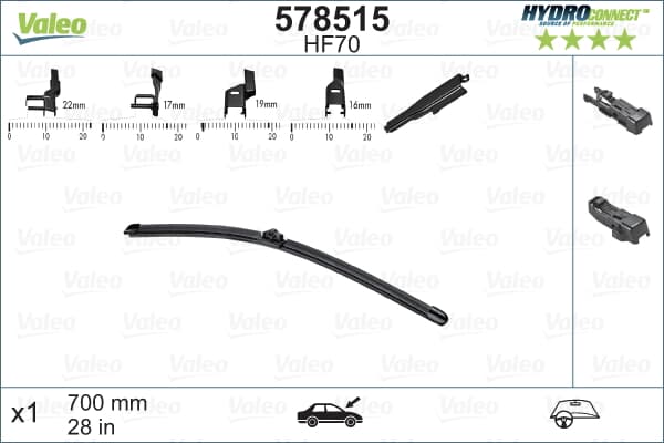 Sılecek Supurgesı On Muz Tıp 700Mm Hf70 (Hydroconnect Coklu Baglantı) / (X1)