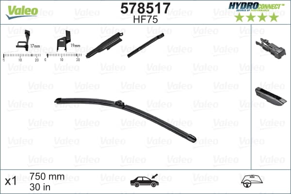 Sılecek Supurgesı On Muz Tıp 750Mm Hf75 (Hydroconnect Coklu Baglantı) / (X1)