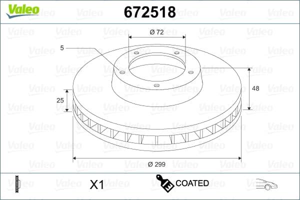 On Fren Aynası Havalı Mazda 6 1,8 2,2 D 08-13 299X5 (Takım)
