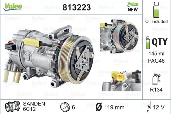 Klıma Kompresoru P207 P208 P308 P508 P5008 P2008 C3 Iı C4 C4 Iı Ds4 Ds3 C3 Iıı C5 Iıı C3 Pıcasso Ber