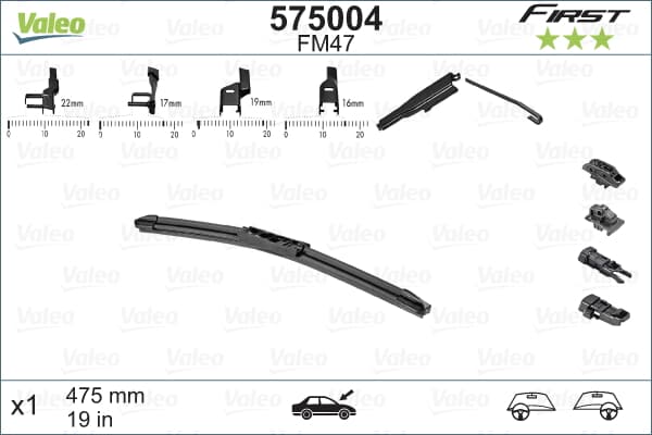 Sılcecek Supurgesı  (X1) (475 Mm) Fıesta 95>01 Focus Iı 05>11 Mondeo 07>14