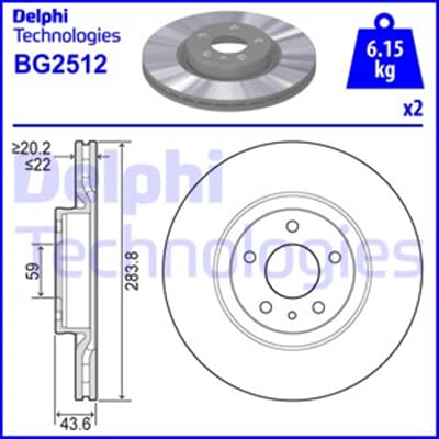 Fren Dıskı On (5D DELPHI BG2512 | Parbulo.com | Otomotiv Yedek Parça  Platformu