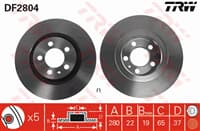 FREN DISKI ON (5D 280 MM) VOLKSWAGEN GOLF IV BORA 97- (15 INC)