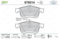 FREN BALATASI ON (156.4 MM) FIAT DOBLO 09- PUNTO EVO 10- DELTA III 08-
