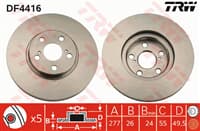 On Fren Dıskı (Aynası) Havalı Toyota Avensıs 1.6 03-08 (277X5)