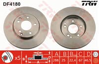 FREN DISKI ON (5D 288MM) W202 W203 C203 W210  R170