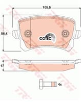 FREN BALATASI ARKA (105MM)  A4 A6 CADDY III GOLF V-VI  10- (TAMIR TAKIM KIT)