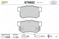 Arka Fren Balatası Honda Cıvıc 01>13 Fd6 Fb7 / Cr-V 03>07 / Accord 98>08 / Frv 04>