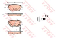 Arka Fren Balatası Egea 1,3D Multıjet / 1,4 / 1,4Lpg / 1,6 / 1,6D Multıjet